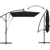 vidaXL Kantaliv dežnik z bananom s ključavnico Črna 294 x 200 x 254 cm | Shoptok.si