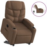 Maison Chic Električni naslanjač - Relax naslanjač s funkcijo vstajanja rjavo blago, (22062692) | Shoptok.si