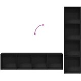  Polica 3 pcs Crni hrast 36 x 30 x 143 cm Konstruirano drvo | shoptok.hr