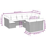  10-dijelni set vrtnih sofa s jastucima bež od poliratana | shoptok.hr