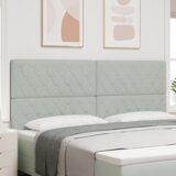 vidaXL led uzglavlje svjetlosivo 100 cm baršun, uzglavlje s kristalnim dugmadi svjetlosivo 200 cm baršun | shoptok.hr