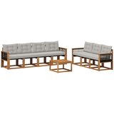 vidaXL Zunanja garnitura za sedenje 8 pcs Naravna in svetlo siva, (5000281014) | Shoptok.si