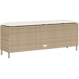  Vrtna klupa s jastukom bež 110x30x40,5 cm poli ratan | shoptok.hr