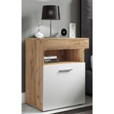 MID.YOU NOČNA OMARICA, bela, medeni hrast | Shoptok.si