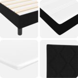 vidaXL Postelja z vzmetnico z blazino z vzglavjem Črna 100 x 200 cm Oblačilo | Shoptok.si