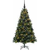  Umjetno božićno drvce s kuglicama 150 cm 150 LED lampica - 150 cm s LED-ima i crnim lopticama | shoptok.hr