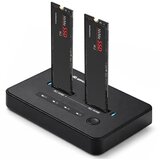 Qoltec Stacja dokująca dysków SSD M.2 NVMe| PCIe | USB-C | 20Gb /s | DUAL 2 x 8TB | klonowanie offline | shoptok.hr