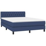  Krevet box spring s madracem LED plavi 140x200 cm od tkanine | shoptok.hr