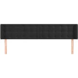  Uzglavlje s ušima crno 163x16x78/88 cm baršunasto | shoptok.hr