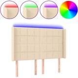  LED uzglavlje krem 147 x 16 x 118/128 cm od tkanine | shoptok.hr