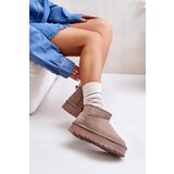 Boto Fashionable Low Suede Snow Boots Khaki Nucca | Shoptok.si