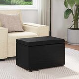  Stolica Crna 61 x 41 x 40 cm Umjetna Koža i Fino Radeći Drvo | shoptok.hr