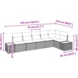 vidaXL 6-dijelni vrtni kauč set s jastučićima crni poli ratan i akacija | shoptok.hr