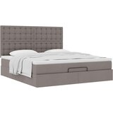 vidaXL Otomanski krevet s madracem smeđesivi 160x200cm od tkanine | shoptok.hr