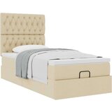  Otomanski posteljni okvir z vzmetnico krem 80x200 cm blago, (21653469) | Shoptok.si
