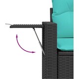  Vrtni set s jastucima, 14 dijelova, crni poliratan | shoptok.hr