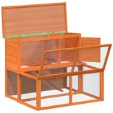  Kavez za zečeve smeđi 102 x 90 x 84,5 cm od masivne borovine | shoptok.hr