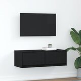 vidaXL TV omarica črna hrast 80x31x25,5 cm inženirski les Cene