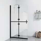 vidaXL zložljiva pregrada za tuš delno mlečno esg steklo 80x190 cm | Shoptok.si