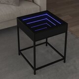 vidaXL Klubska mizica z neskončnimi LED črna 40x40x51 cm Cene