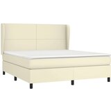  Krevet s oprugama i madracem krem 160x200 cm od umjetne kože | shoptok.hr