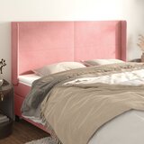  Uzglavlje s ušima ružičasto 183x16x118/128 cm baršunasto | shoptok.hr