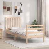 Maison Chic Posteljni okvir - Enojna postelja - Postelja za odrasle 75x190 cm z vzglavjem trden les-J16591, (21760415) | Shoptok.si