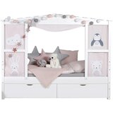 MID.YOU Postelja Lio, 90x200, Bor, Bela, Masivno | Shoptok.si