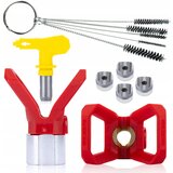 Rosfix SET ŠOB ZA BRIZGANJE BARVE MODEL 517 + 3 X VTIČNICA/TESNILO ZA POKROVČEK ŠOBE + 1 X POKROVČEK ŠOBE ZA ENOTO ZA BARVANJE + ČOPIČ ZA ČIŠČENJE PIŠTOLE ZA BARVANJE, (21736797) | Shoptok.si