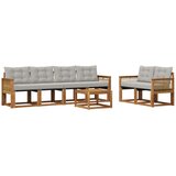 vidaXL Zunanja garnitura za sedenje 7 pcs Naravna in svetlo siva, (5000269365) | Shoptok.si