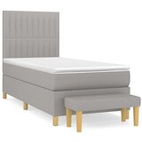  Box spring postelja z vzmetnico svetlo siva 90x200 cm blago, (20790619) | Shoptok.si