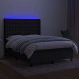  Box spring postelja z vzmetnico LED črna 140x200 cm blago, (20897484) | Shoptok.si