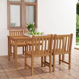  Vrtni blagovaonski set od 5 dijelova 150 x 90 cm masivno tikovino drvo | shoptok.hr