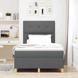 vidaXL Box Spring Krevet s madracem & LED Tamno siva 120x190 cm Tkanina | shoptok.hr