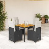 vidaXL 5-dijelni vrtni bistro set od poliratana s jastucima crni Cijene