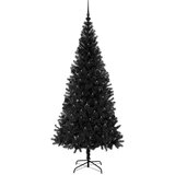 vidaXL Božično drevo med 300 LED z stojalom Črna 210 cm PVC | Shoptok.si