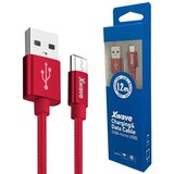 X Wave USB kabl /USB 2.0 (tip A -muški) -Micro USB (tip A -muški)/dužina 1,2m/2A/Aluminium/crveni upleteni ( USB Micro 1.2m 2A Al /red mesh USB Micro 1.2m 2A Al /red mesh Cene