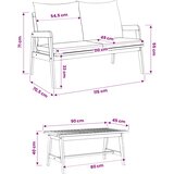 Bistro set s jastukom 3 pcs Smeđa Čvrsto drvo akacije | shoptok.hr