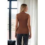 Dewberry 18697 Sleeveless Women Blouse-COFFEE | Shoptok.si
