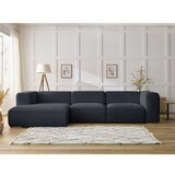 Bobochic Paris Temno modra kotna sedežna garnitura iz tkanine bouclé (levi kot) Zephyr – | Shoptok.si