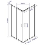 STIL tuš kabina S241G kvadratna blue/grey, 90x90x195 cm | shoptok.hr