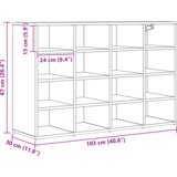 vidaXL Omara za čevlje Staro les 103 x 30 x 67 cm Konstruiran les | Shoptok.si