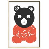  Slika - Thoughtful Bear (1 Part) Vertical 60x90 U prirodnom drvenom okviru | shoptok.hr