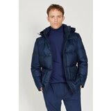 ALTINYILDIZ CLASSICS Men's Navy Blue Standard Fit Normal Cut Hooded Coat Cene