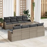 vidaXL 9 komada set vrtnih sofa s jastučićima Siva Poly Rattan Cijene