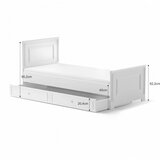 BELLAMY Otroška postelja Bellamy Ines Junior 200x90 cm z vzmetnico/dodatnim ležiščem, barve slonovine | Shoptok.si