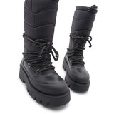 Marjin Women's Snow Boots With Thick Soles Lace-Up Shearling Insole Visra Black Cene