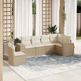  6-dijelni set vrtnih sofa s jastucima bež od poliratana | shoptok.hr