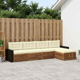  Set vanjskih sofa s jastukom 5 pcs Prirodna i krem Poliester | shoptok.hr