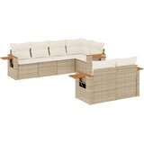  7-dijelni set vrtnih sofa od poliratana s jastucima bež | shoptok.hr